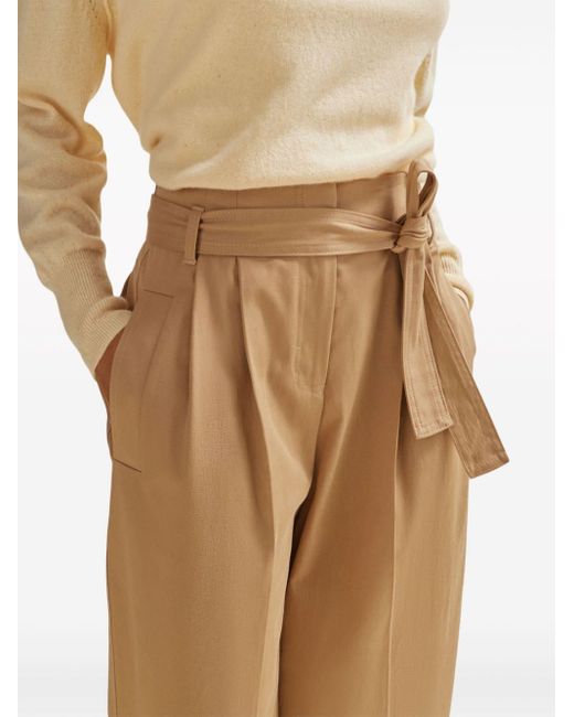 Pantalon droit à taille nouée Boss en coloris Brown