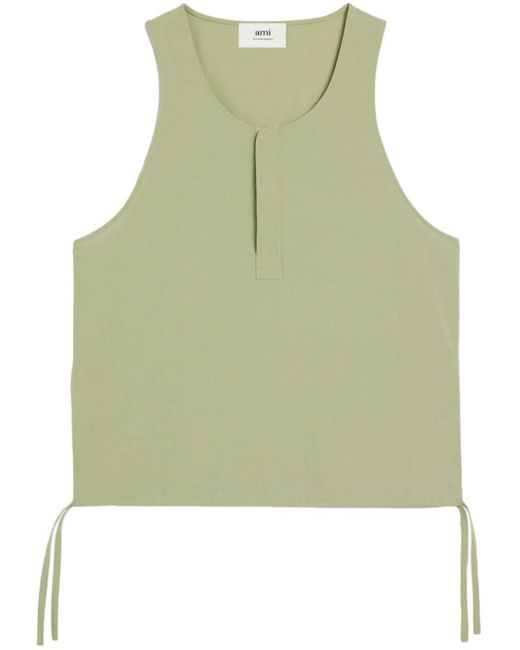 AMI Green Drawstring-hem Vest Top