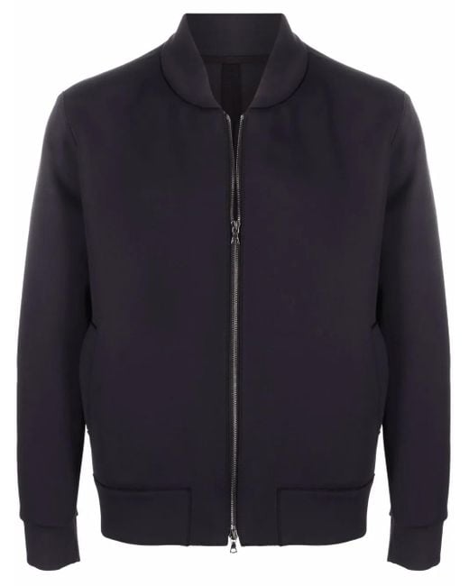 Harris Wharf London Blue Two-Pocket Zip-Up Bomber Jacket for men