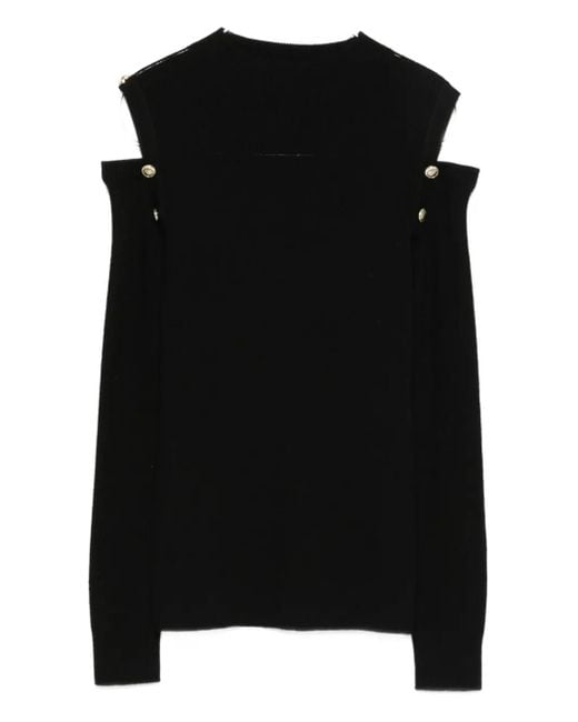D.exterior Off-shoulder Blouse Black