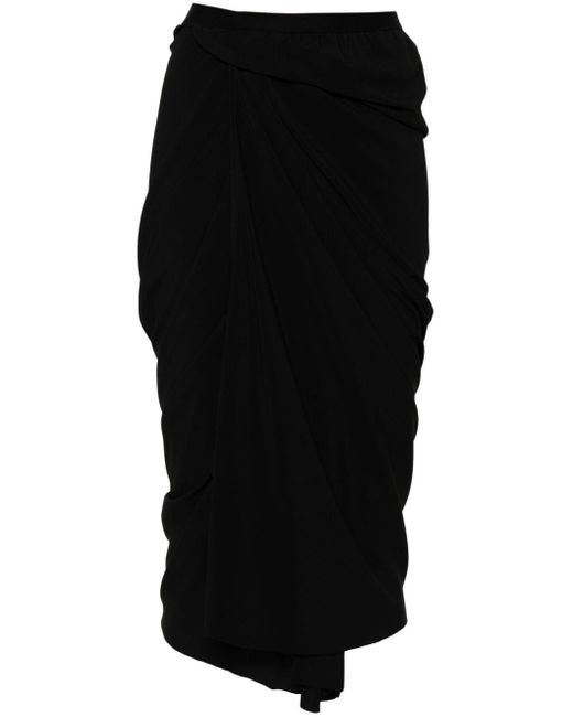 Rick Owens Black Asymmetric-design Skirt