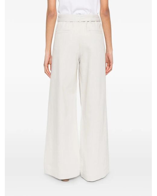 Sessun White Rinim Tie Waist Trousers