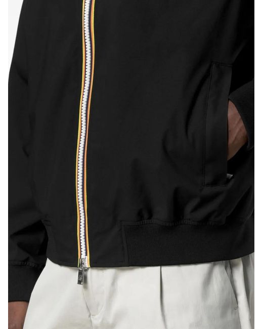 K-Way Black Arsene Stretch Dot Bomber Jacket for men