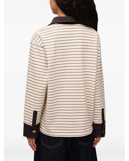 Ganni Natural Polo Shirt