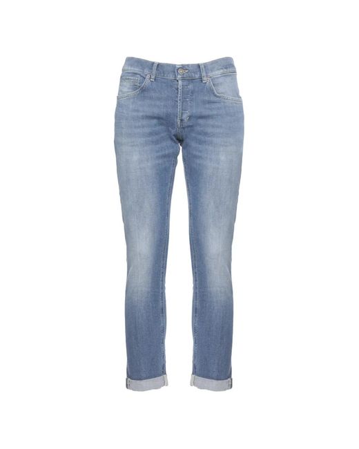 Dondup Blue Five-Pocket Straight Trousers for men