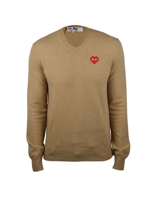 COMME DES GARÇONS PLAY Natural Heart V-Neck Sweater for men