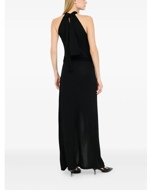 Vestido drapeado con cuello halter Liu Jo de color Black