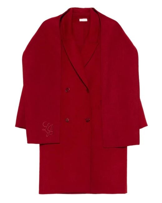 Manteau Croisé À Logo Brodé Liu Jo en coloris Red