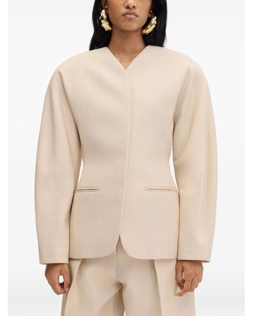 Jacquemus Natural The Ovalo Fitted Jacket