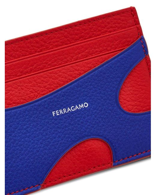 Ferragamo Red Cut-out Leather Cardholder for men