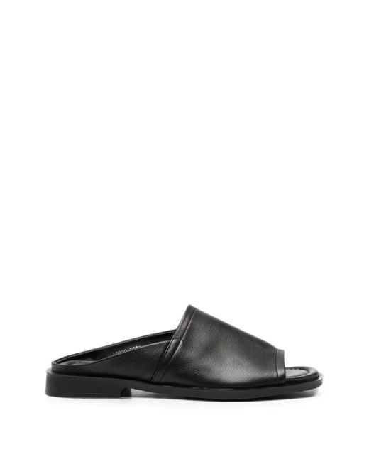 SERGIO MORETTI FIRENZE Black Open-Toe Leather Sandals