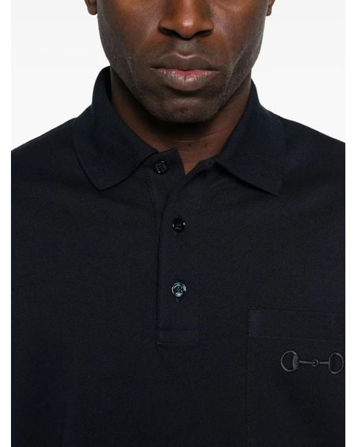 Gucci Black Cotton Polo Shirt for men