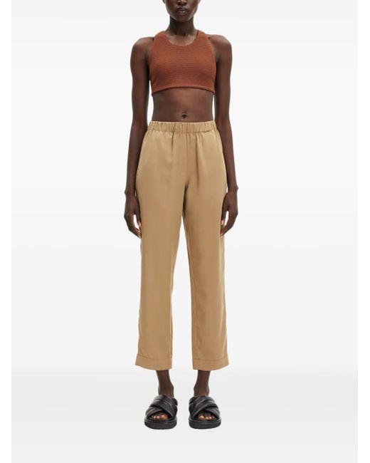 Samsøe & Samsøe Natural Hoys Elasticated-Waist Tapered Trousers
