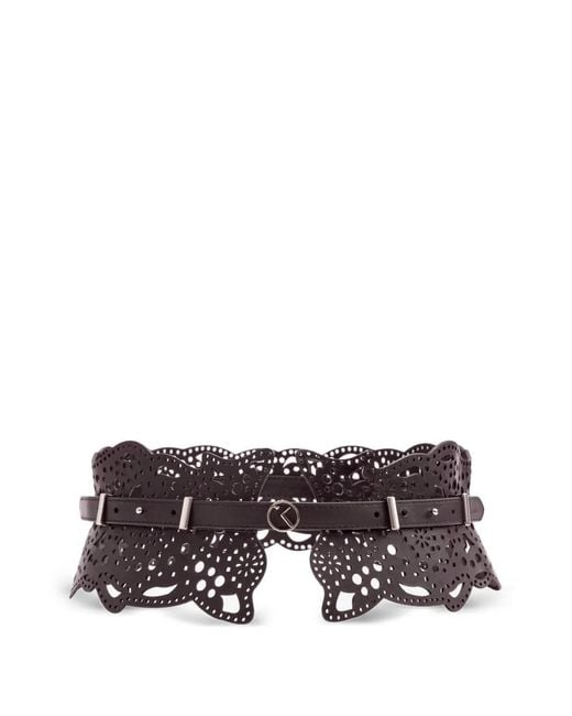 Saiid Kobeisy White Perforated Leather Belt