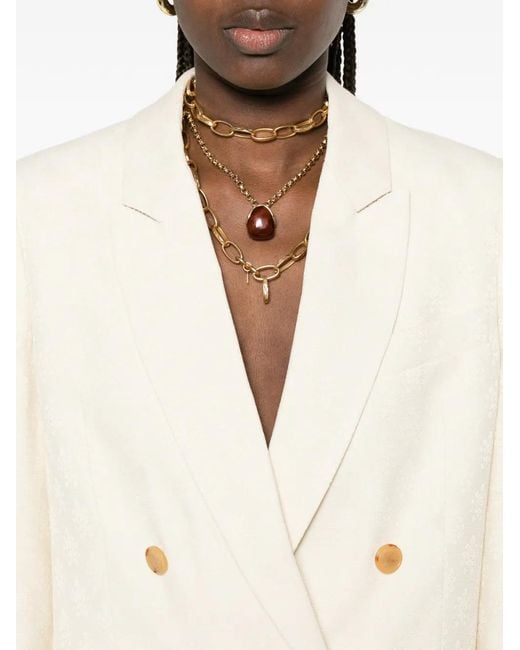 Etro Natural Double-Breasted Jacquard Jacket