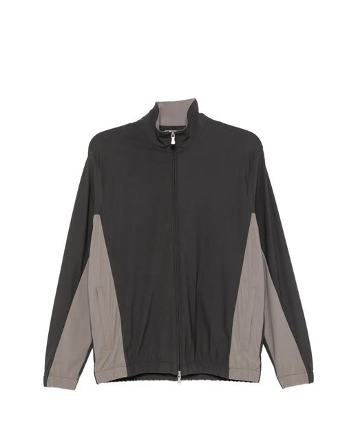 Eleventy Black Colour-Block Track Jacket for men