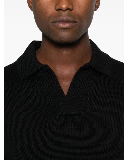 FILIPPO DE LAURENTIIS Black Polo-Collar Sweater for men