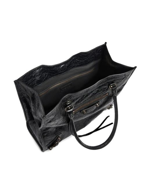 Balenciaga Black Le City Small Leather Tote Bag