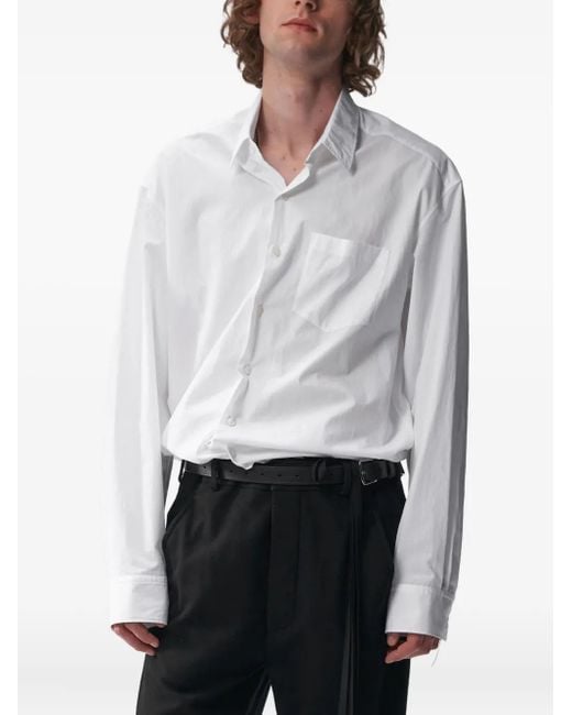 Ann Demeulemeester Gray Mark Popeline Long-Sleeve Shirt for men