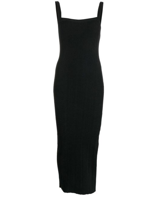 Anna Quan Cotton Winnie Ribbed Midi Dress in Black | Lyst Canada
