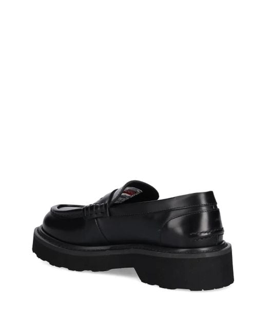 KENZO Black Leather Penny Loafers
