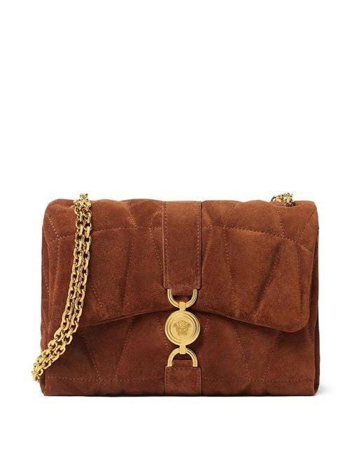 Versace Brown Quilted Chain Cross Body Bag