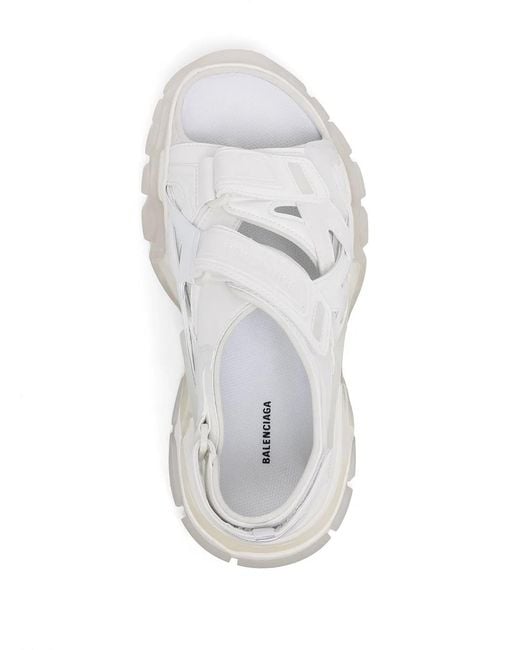Balenciaga White Track Touch-Strap Sandals