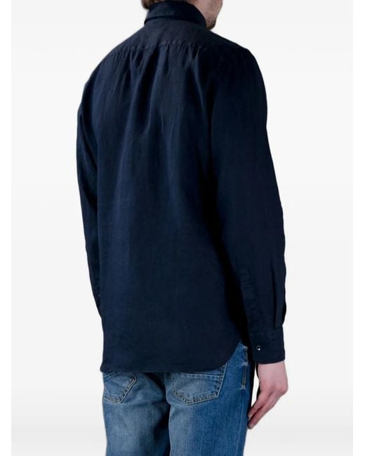 Aspesi Blue Chest-Pocket Shirt for men