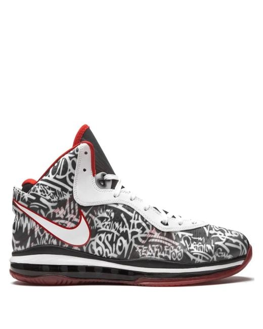 Nike White Lebron 8 Qs "Graffiti" Sneakers for men