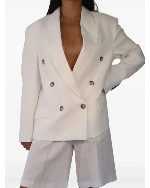 Blazer Con Doble Botonadura ViCOLO de color Natural