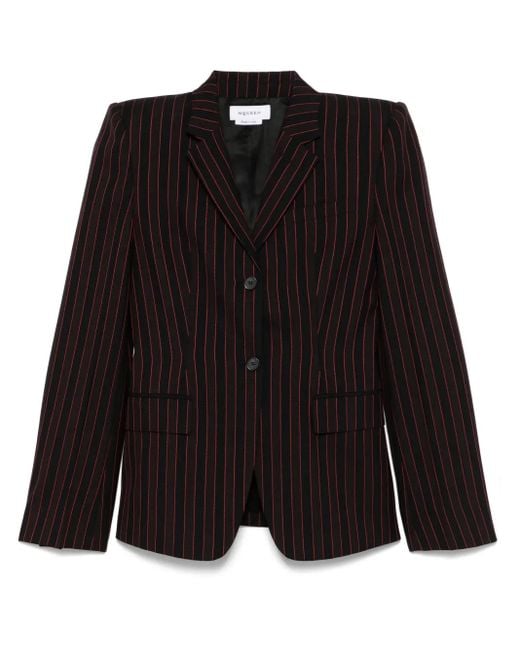 McQueen Black Pinstriped Blazer