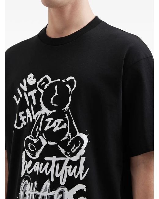 Izzue Black Graphic-Print T-Shirt for men