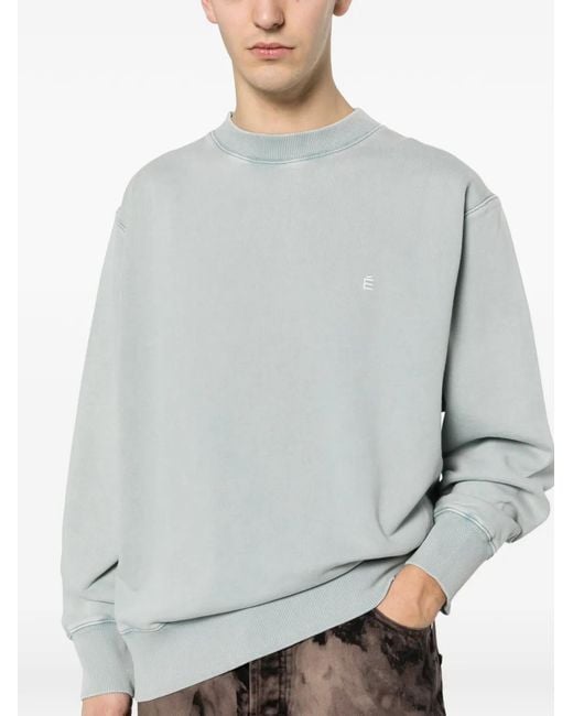 Etudes Studio White Crew-Neck Relaxed Sweatshirt