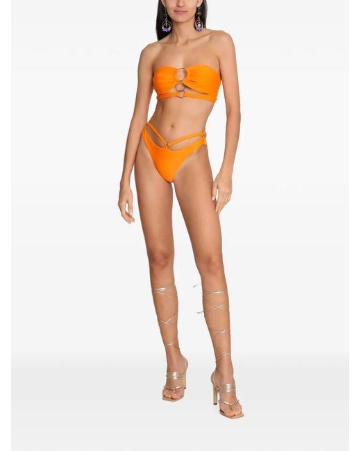 Amir Slama Orange X Tati Barbieri Ring-Detail Bandeau Bikini