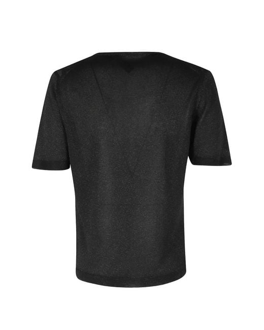 Gran Sasso Black Argyle-Pattern Metallic-Effect Sweater