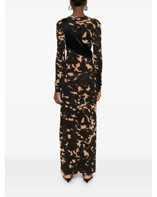 Nanushka Black Long-Sleeved Tie-Waist Maxi Dress