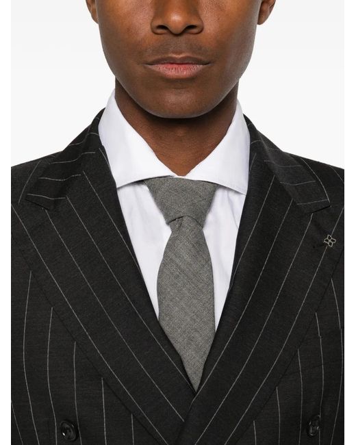 Tagliatore Black Double-Breasted Suit for men