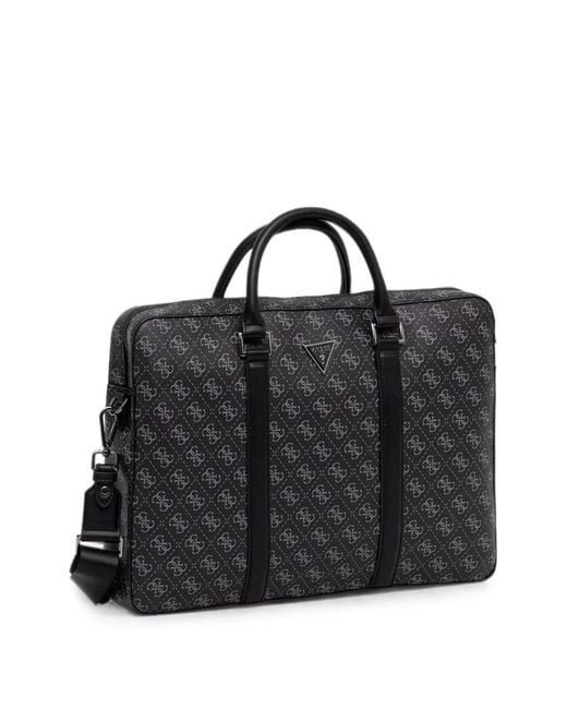 Guess Black Logo Pattern Bag for men
