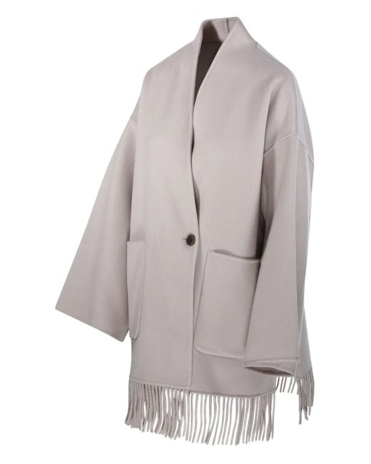 The Dynamis Studio Gray Fring-Edges Patch-Pocket Coat