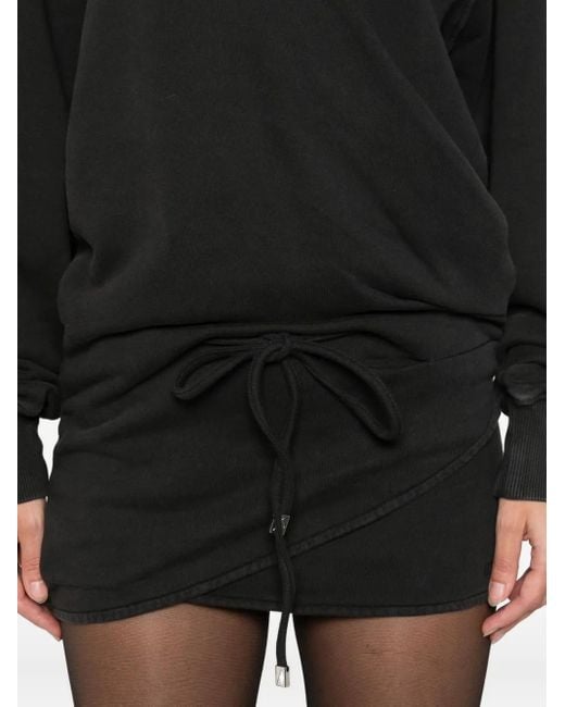 The Attico Black American Fleece Mini Dress
