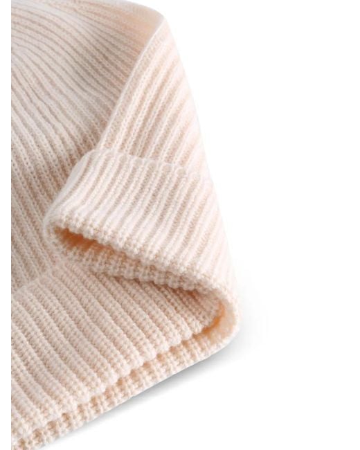 The Elder Statesman Natural Ribbed Hat