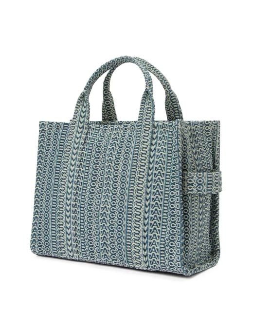 Marc Jacobs Blue The Monogram Washed Denim Medium Tote Bag