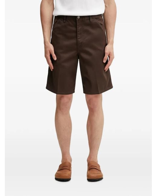 Carhartt Brown Simple Logo-Patch Shorts for men
