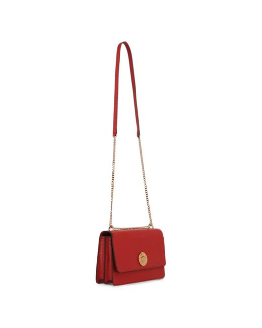 Versace Red La Medusa Snake-Embossed Cross Body Bag