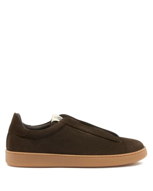 Bally Brown Crest Suede Sneakers for men