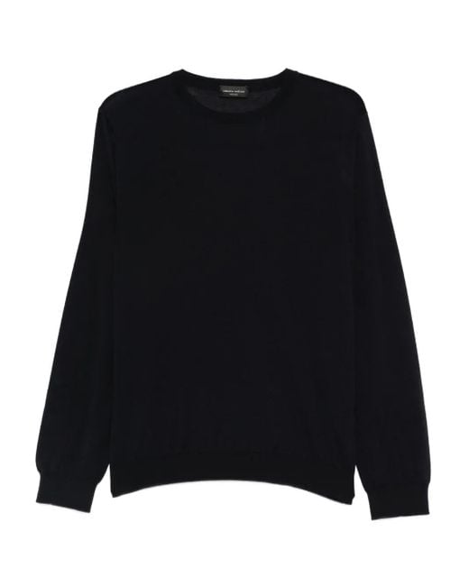 Roberto Collina Black Merino Wool Jumper for men