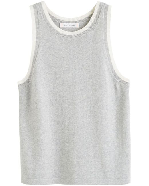 Chinti & Parker White Knitted Tank Top