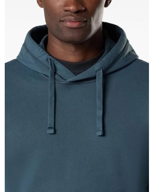 Stone Island Blue Logo-Patch Hoodie for men
