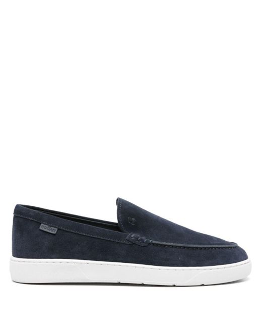 Hogan Blue Round-toe Suede Loafers for men