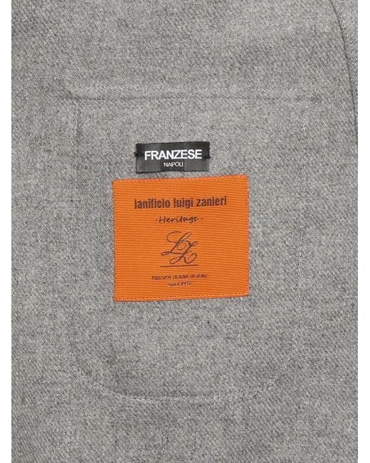 Franzese Collection Gray Button Patch-Pocket Jacket for men